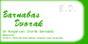 barnabas dvorak business card